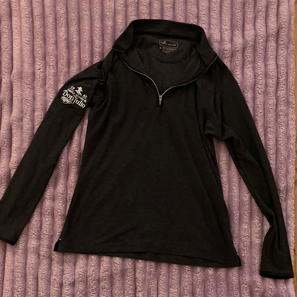 Black Long Sleeve Quarter-Zip Top